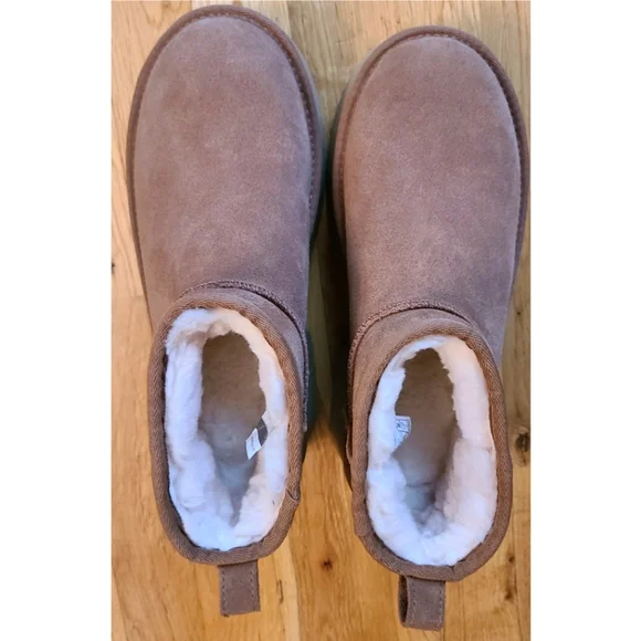🆕️ UGG The Classic Ultra Mini New Heights Boot Size 8 Chesnut - Picture 13 of 16
